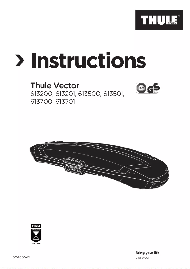 Page 1 de la notice Manuel utilisateur Thule Vector Alpine