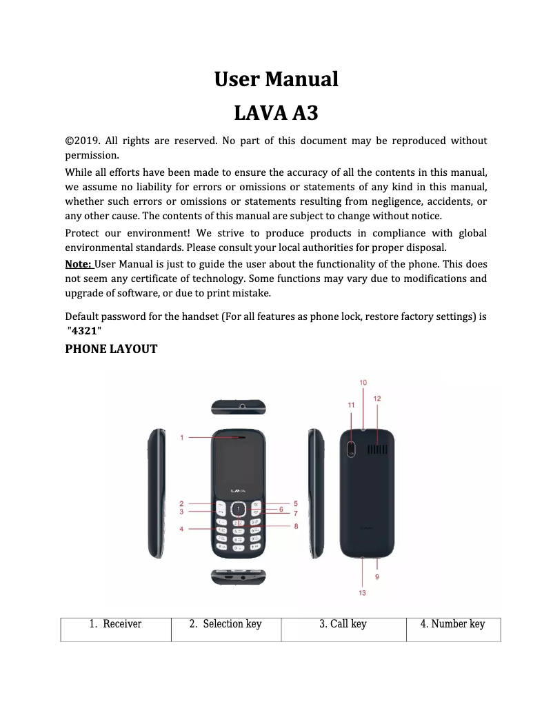 Page n°1 - Manuel utilisateur Lava A3