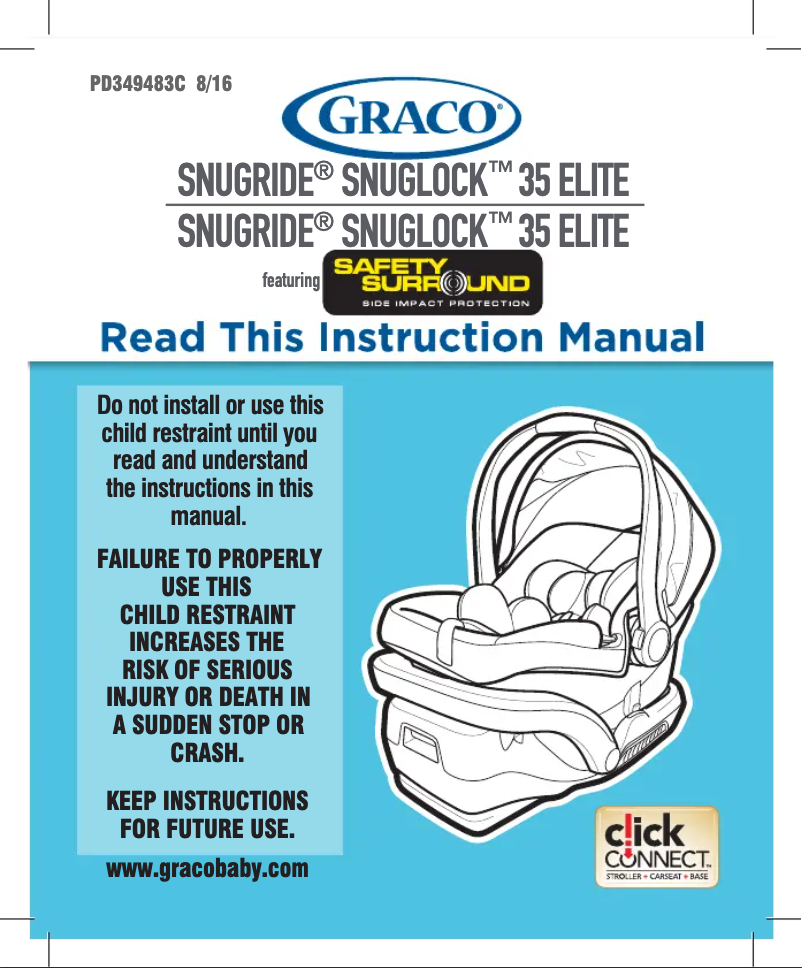 Page 1 de la notice Manuel utilisateur Graco SnugRide SnugLock 35 Elite