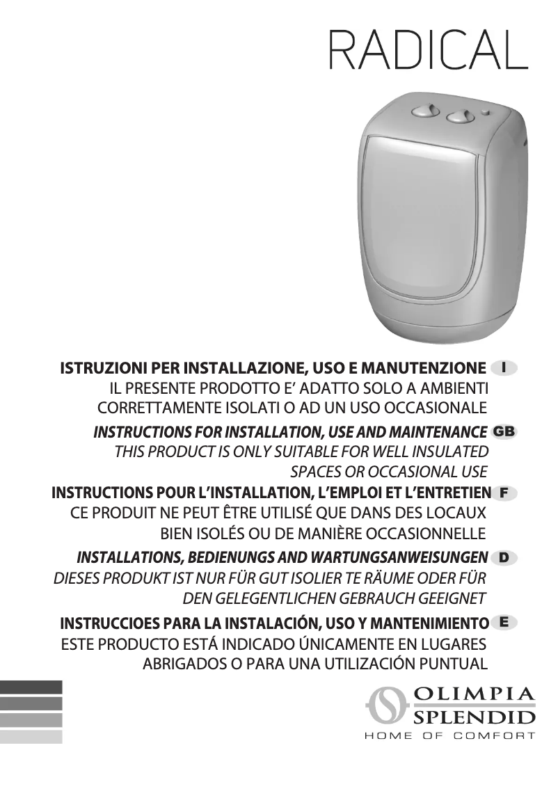 Image de la première page du manuel de l'appareil Radical