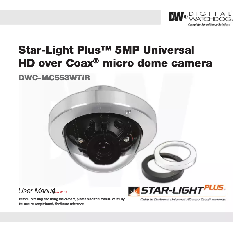 Page 1 de la notice Manuel utilisateur Digital Watchdog Star-Light Plus DWC-MC553WTIR