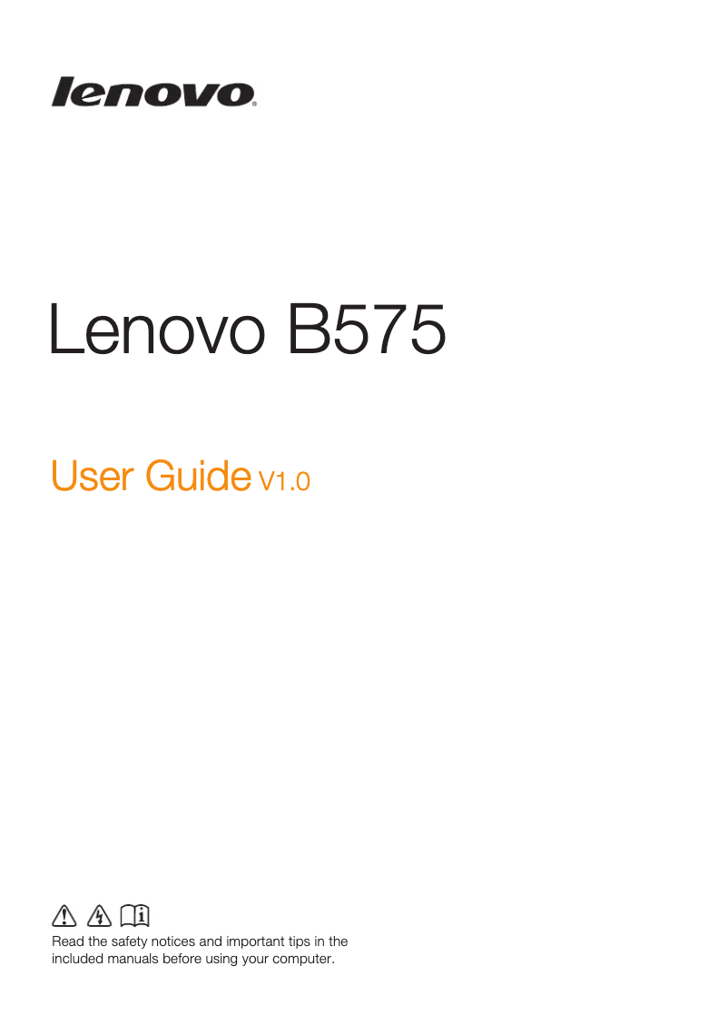 Page n°1 - Manuel utilisateur Lenovo B575