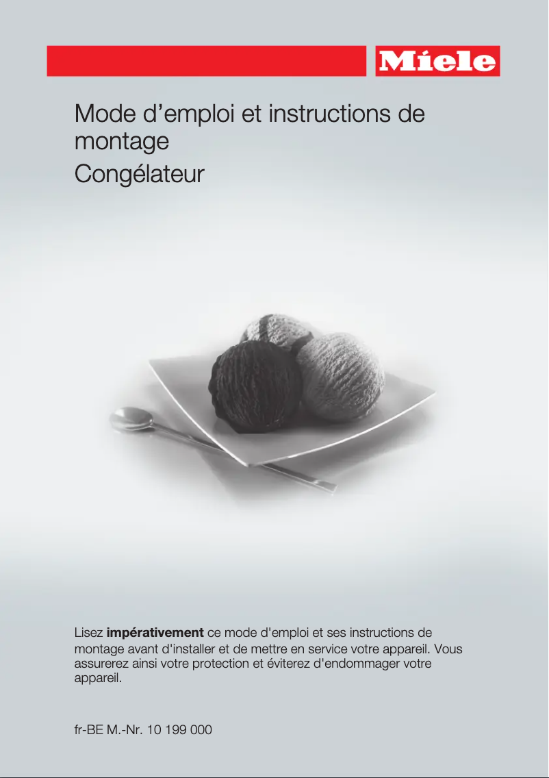 Page 1 de la notice Manuel utilisateur Miele FNS35402i