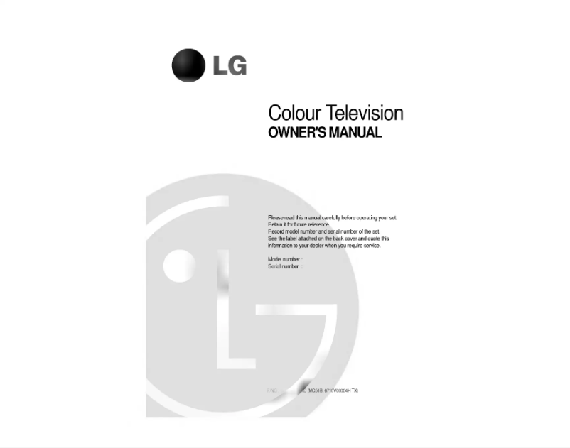 Page 1 de la notice Manuel utilisateur LG CF-29C66