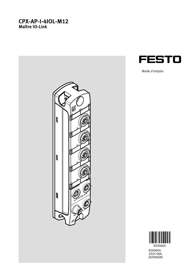 Page n°1 - Manuel utilisateur Festo CPX-AP-I-4IOL-M12