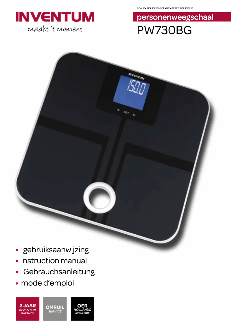 Page 1 de la notice Manuel utilisateur Inventum PW730BG