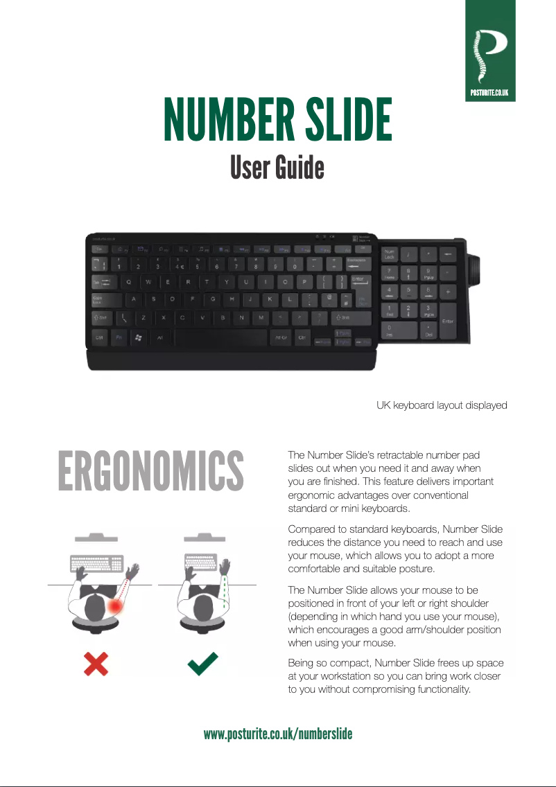 Página 1 del manual Manual de usuario Posturite Number Slide