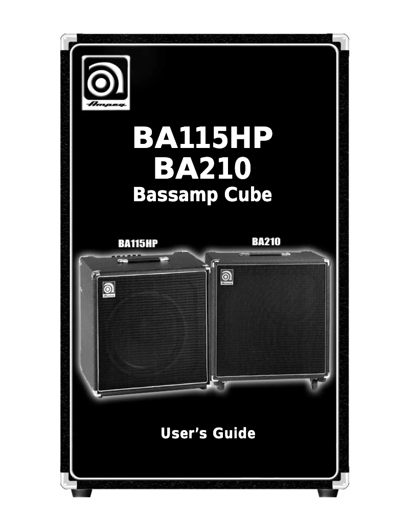Página 1 del manual Manual de usuario Ampeg BA115HP