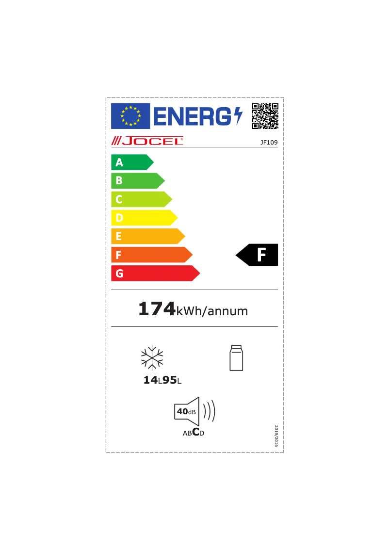 Página 1 del manual Etiqueta energética Jocel JF109