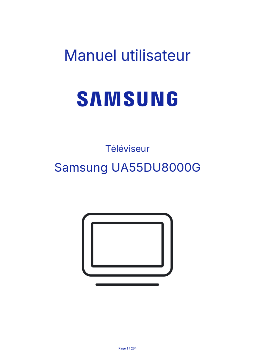 Image de la première page du manuel de l'appareil UA55DU8000G