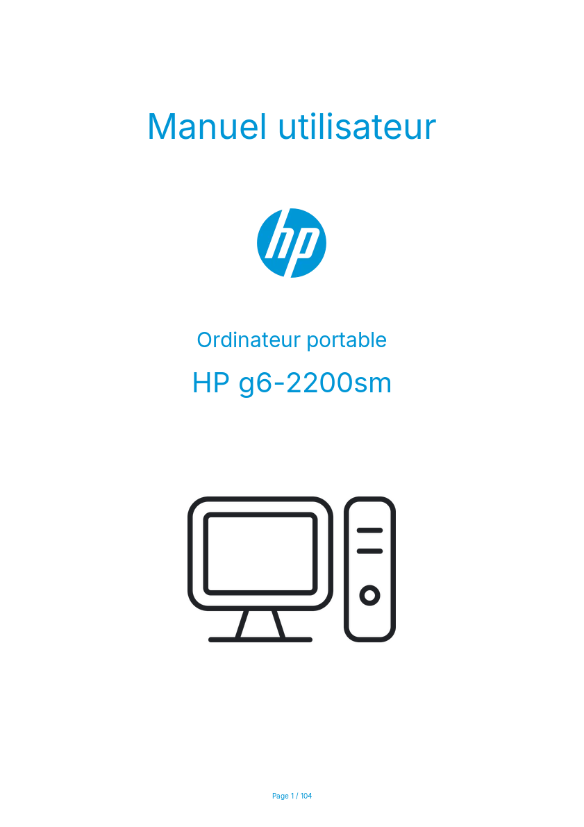Image de la première page du manuel de l'appareil g6-2200sm