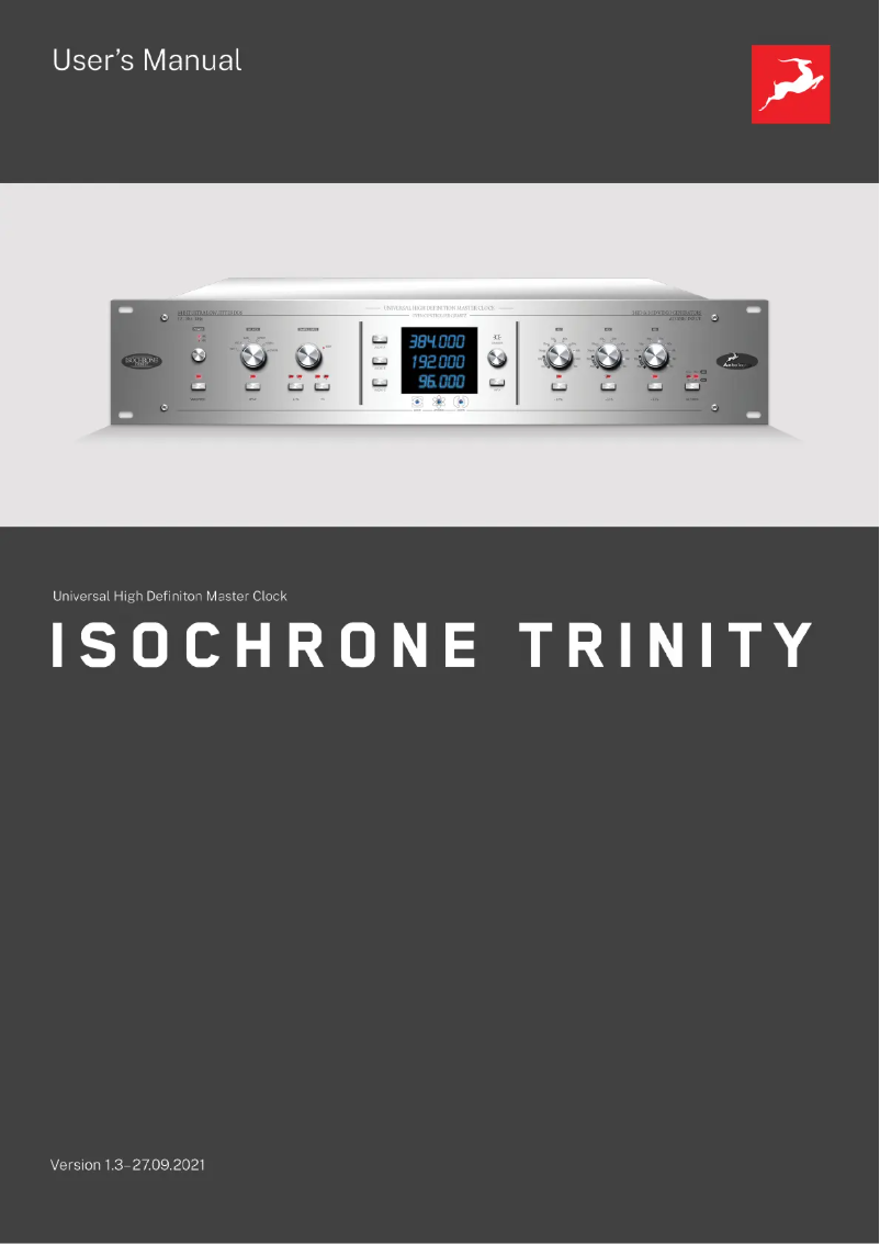 Page 1 de la notice Manuel utilisateur Antelope Audio Trinity