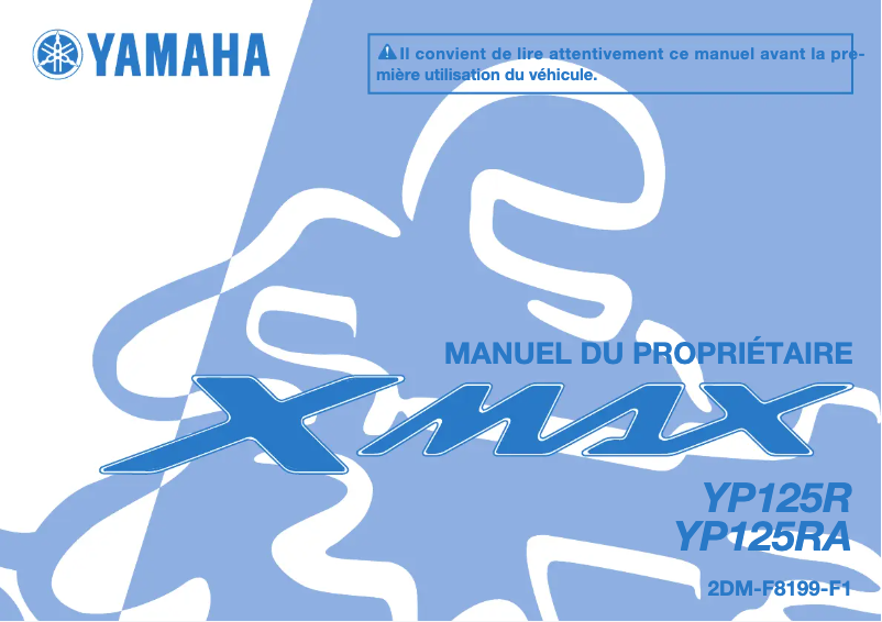 Image de la première page du manuel de l'appareil X-max 125 (2014)