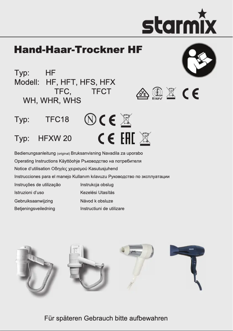 Page 1 de la notice Manuel utilisateur Starmix HFT12