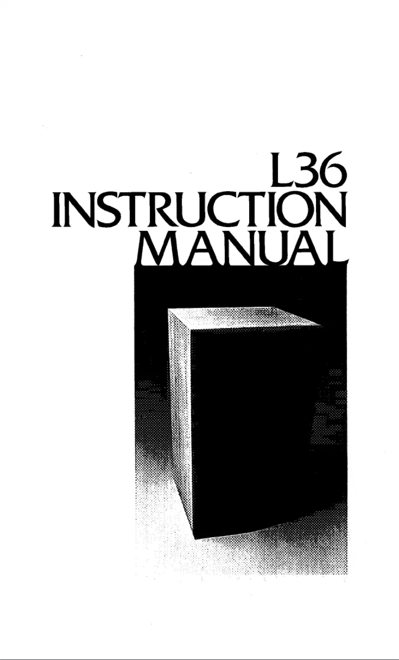 Page 1 de la notice Manuel utilisateur JBL L36 Decade