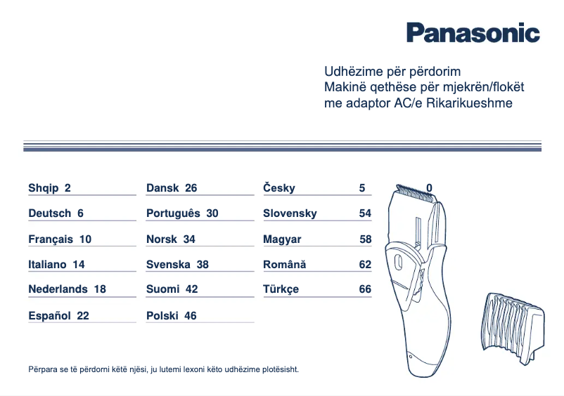 Page n°1 - Manuel utilisateur Panasonic ER-2061