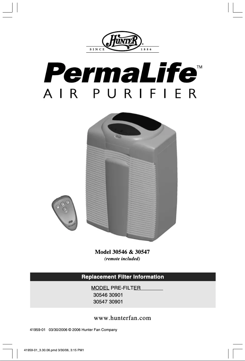 Image de la première page du manuel de l'appareil PermaLife 30547