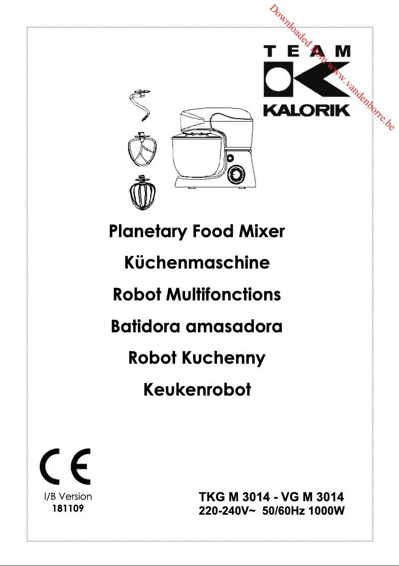 Page 1 de la notice Manuel utilisateur Kalorik TKG M 3014