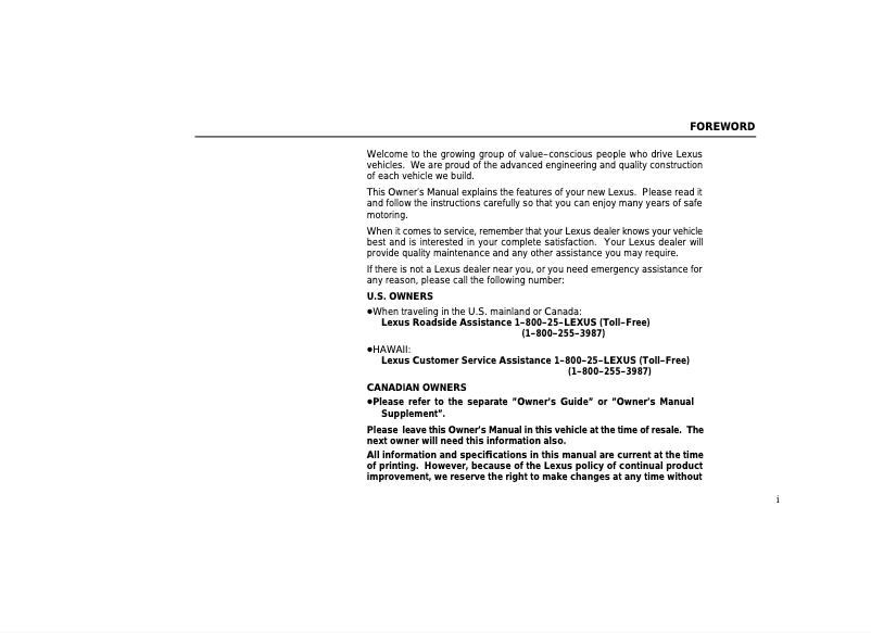 Image de la première page du manuel de l'appareil LX 470 (2000)