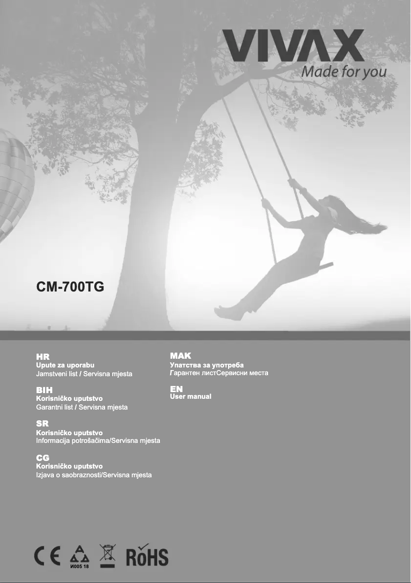 Page n°1 - Manuel utilisateur Vivax CM-700TG