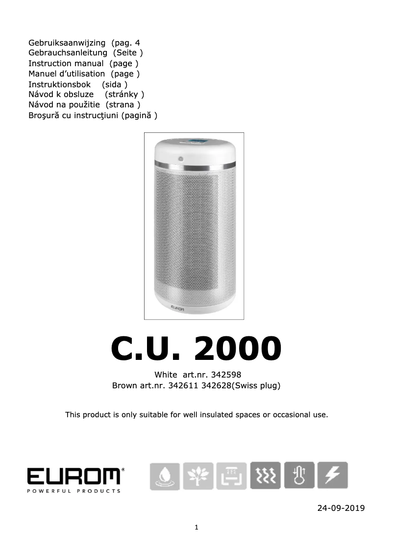 Image de la première page du manuel de l'appareil C.U. 2000