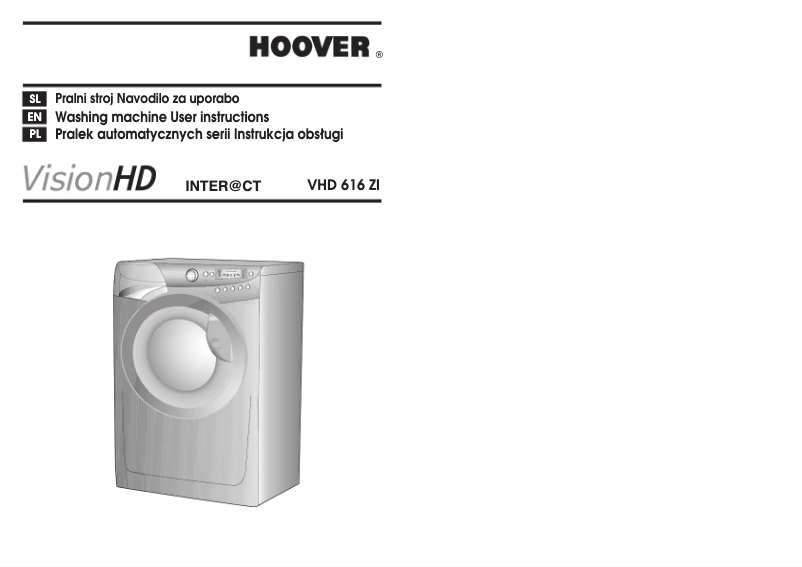 Page 1 de la notice Manuel utilisateur Hoover VHD 616ZI-16S