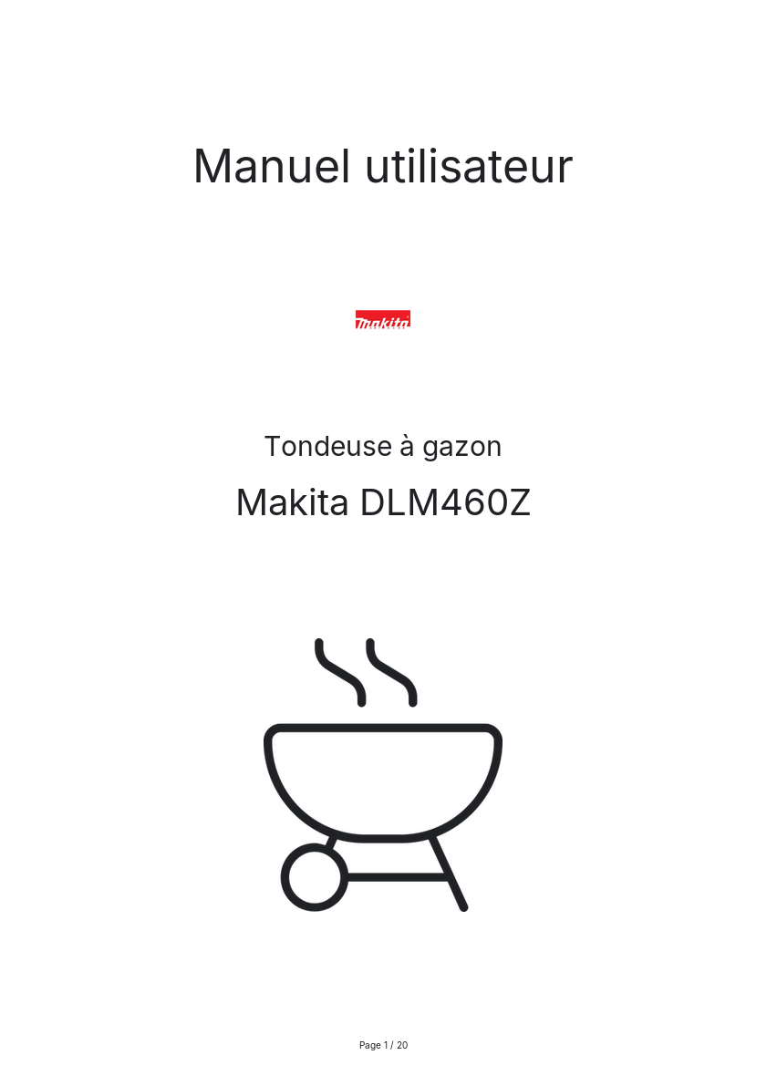 Image de la première page du manuel de l'appareil DLM460Z