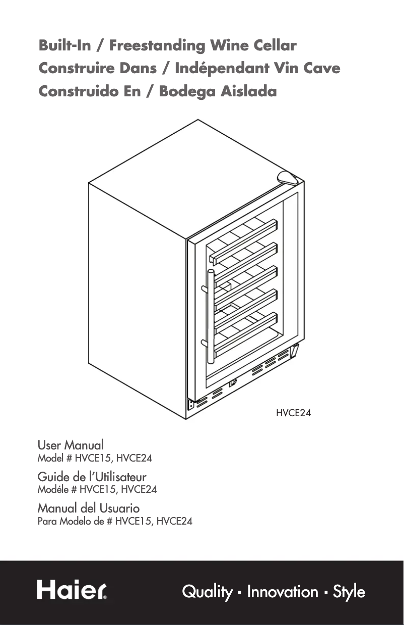 Image de la première page du manuel de l'appareil HVCE24DBH
