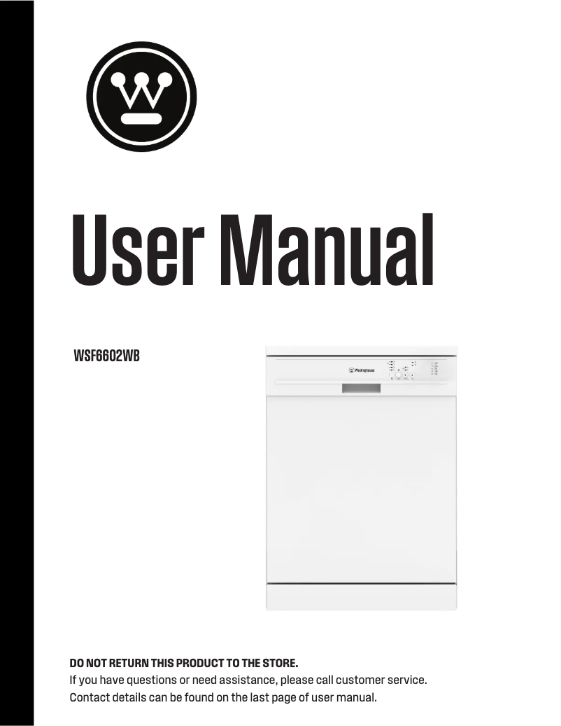 Page 1 de la notice Manuel utilisateur Westinghouse WSF6602XB