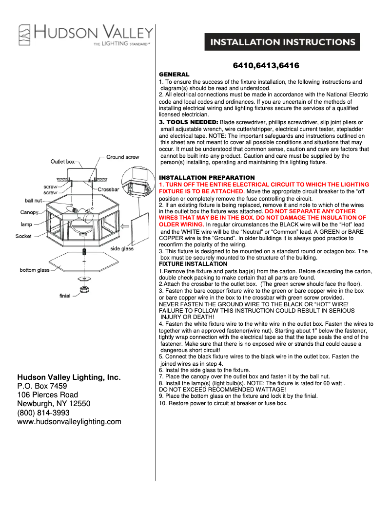 Image de la première page du manuel de l'appareil Nassau 6413-PN