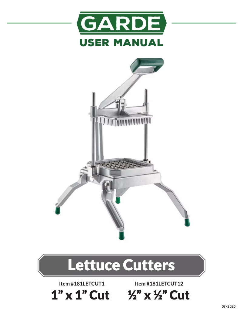 Page 1 de la notice Manuel utilisateur GARDE 181LETCUT1