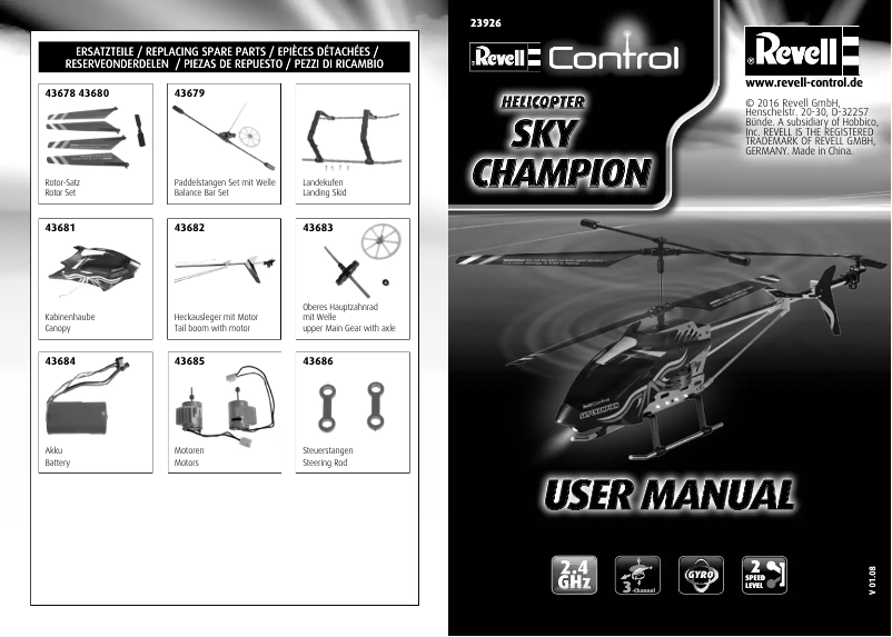 Image de la première page du manuel de l'appareil Sky Champion