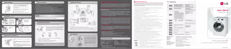 Page 1 de la notice Manuel utilisateur LG F1403TDS