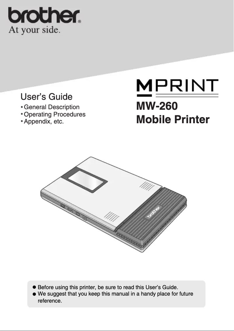 Page n°1 - Manuel utilisateur Brother MPrint MW-260