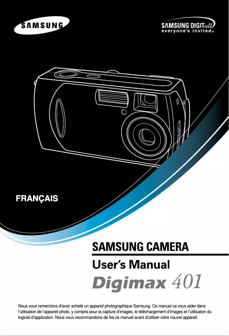 Page 1 de la notice Manuel utilisateur Samsung Digimax 401