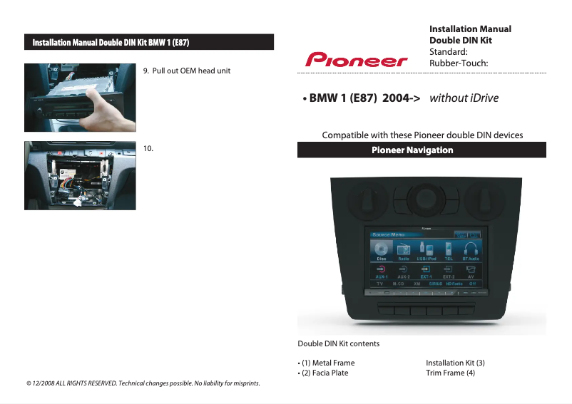 Page n°1 - Manuel utilisateur Pioneer CA-HM-BMW.006MA