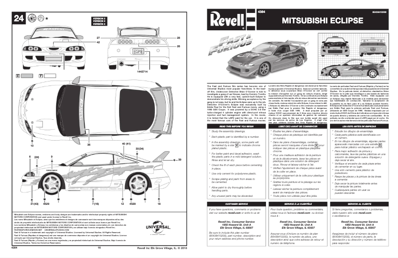 Page n°1 - Manuel utilisateur Revell Mitsubishi Eclipse