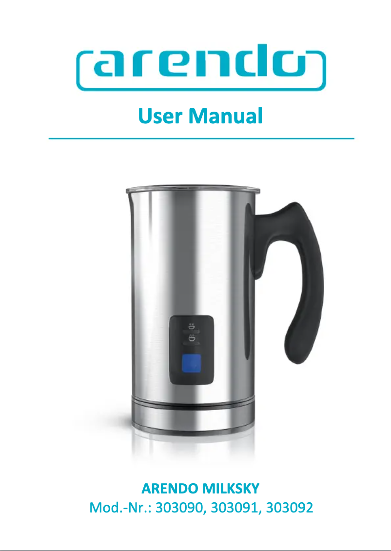 Image de la première page du manuel de l'appareil MILKSKY 303091