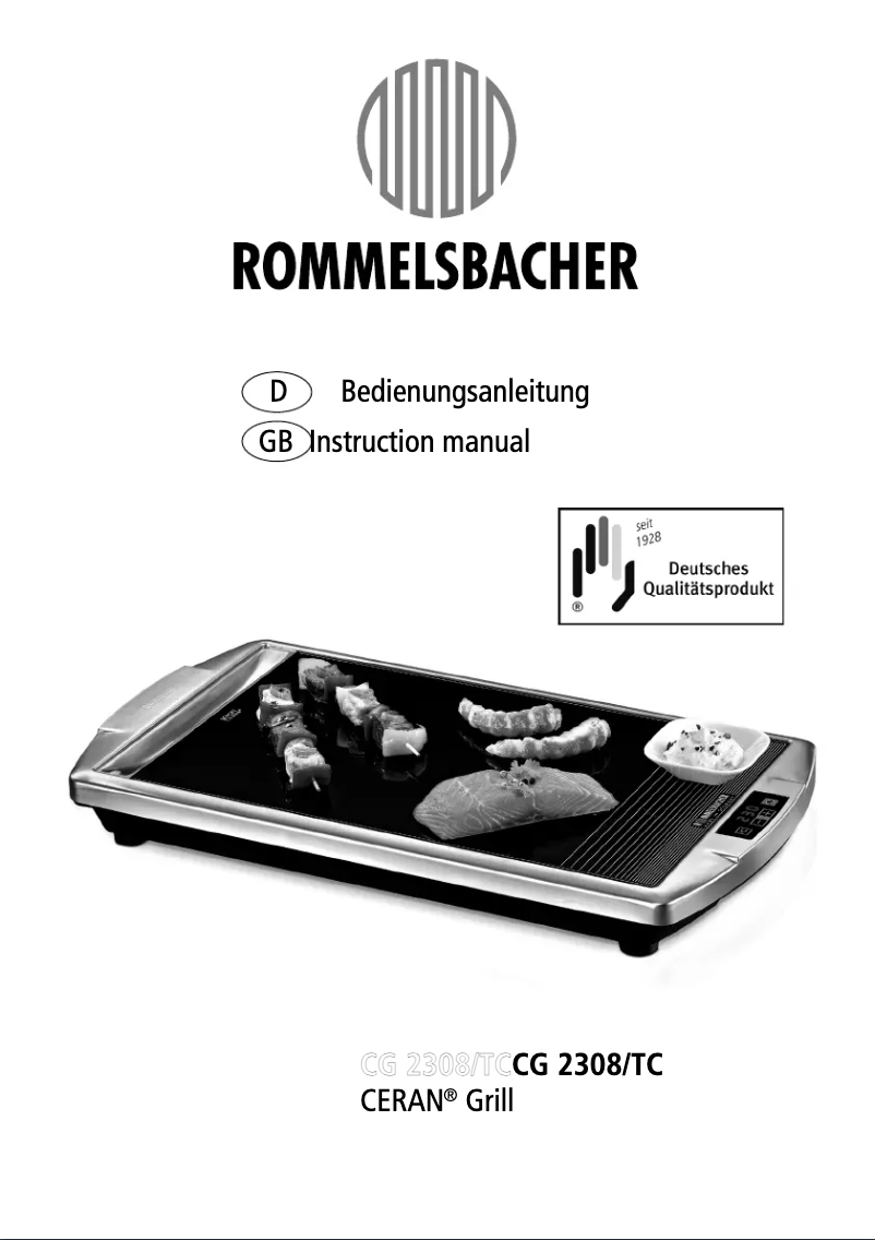 Página 1 del manual Manual de usuario Rommelsbacher CG 2308/TC