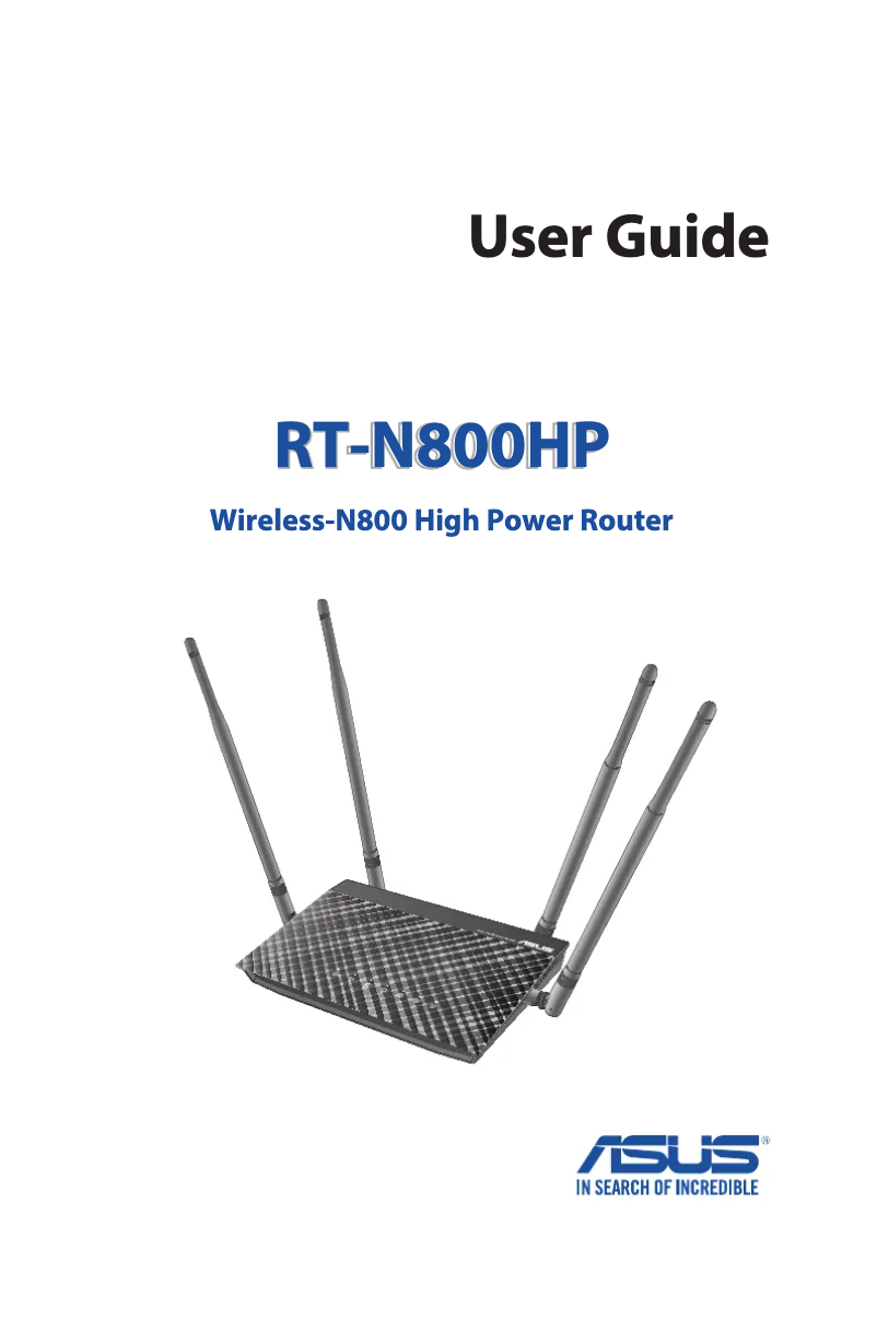 Image de la première page du manuel de l'appareil RT-N800HP