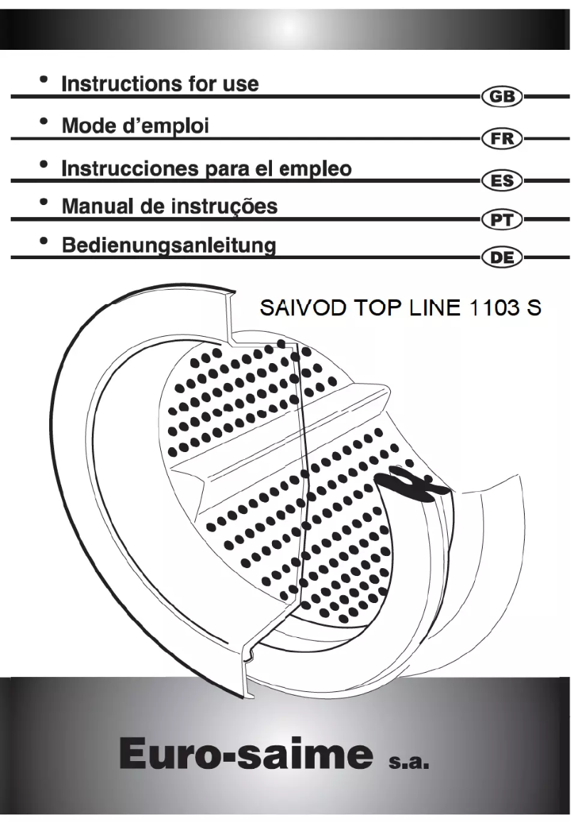 Page n°1 - Manuel utilisateur Saivod Top Line 1103 S