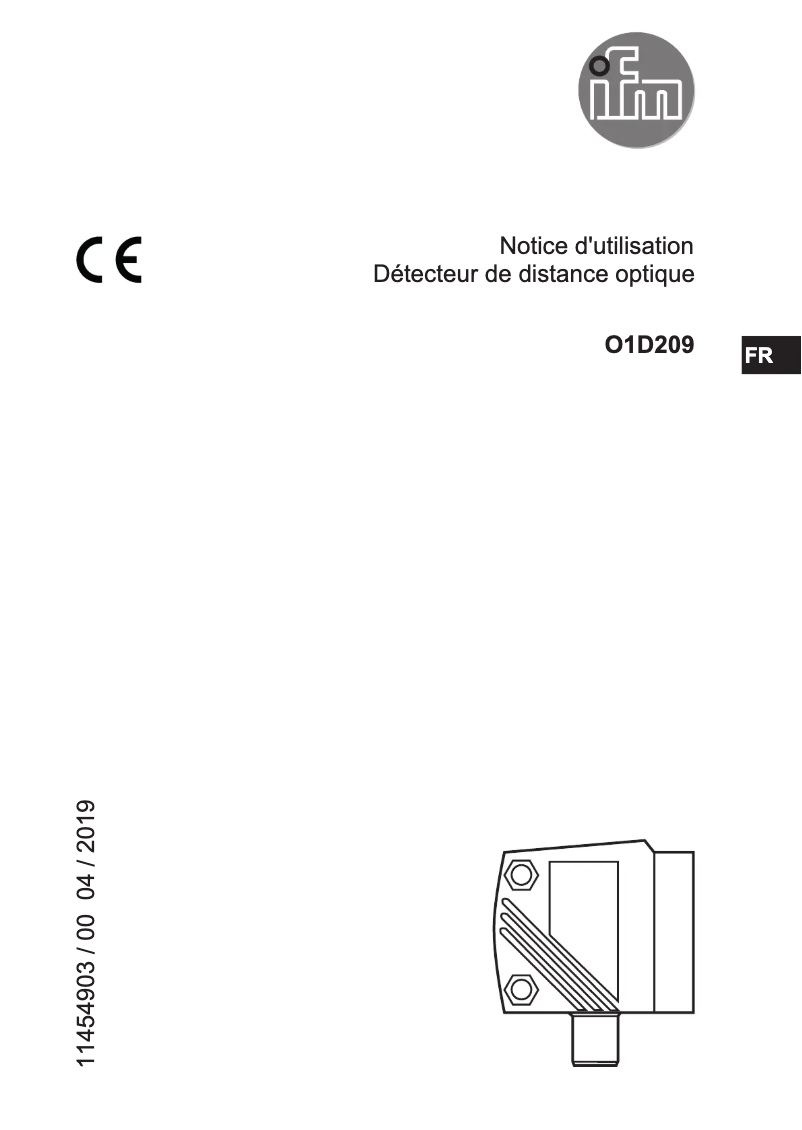 Image de la première page du manuel de l'appareil O1D209