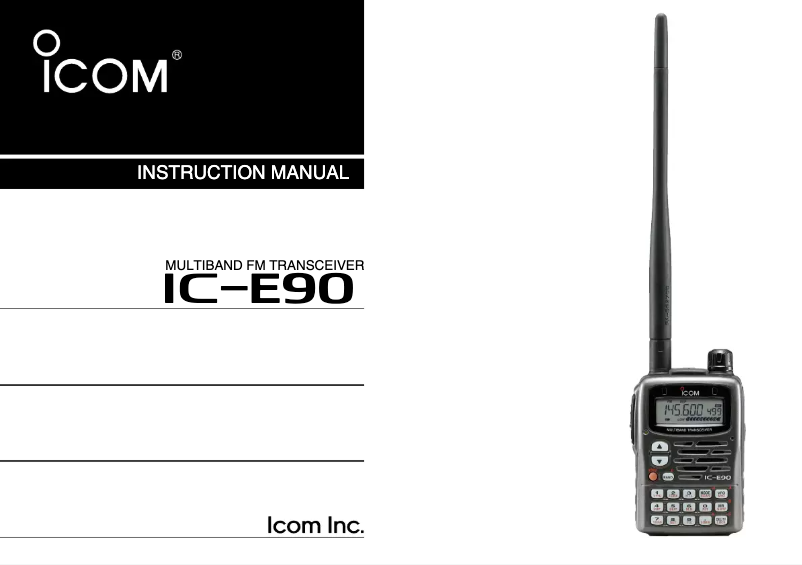 Page n°1 - Manuel utilisateur ICOM IC-E90