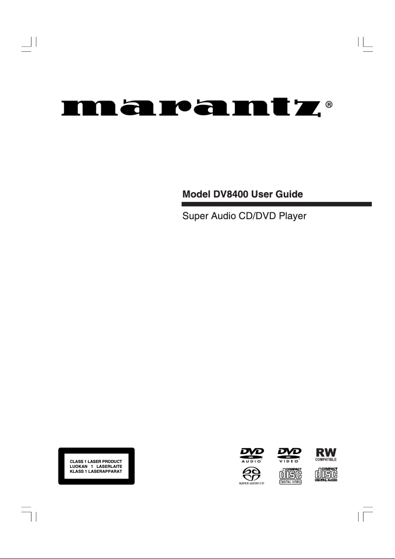 Page 1 de la notice Manuel utilisateur Marantz DV8400