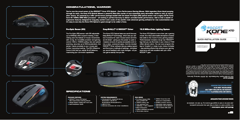 Página 1 del manual Manual de usuario Roccat Kone XTD Optical