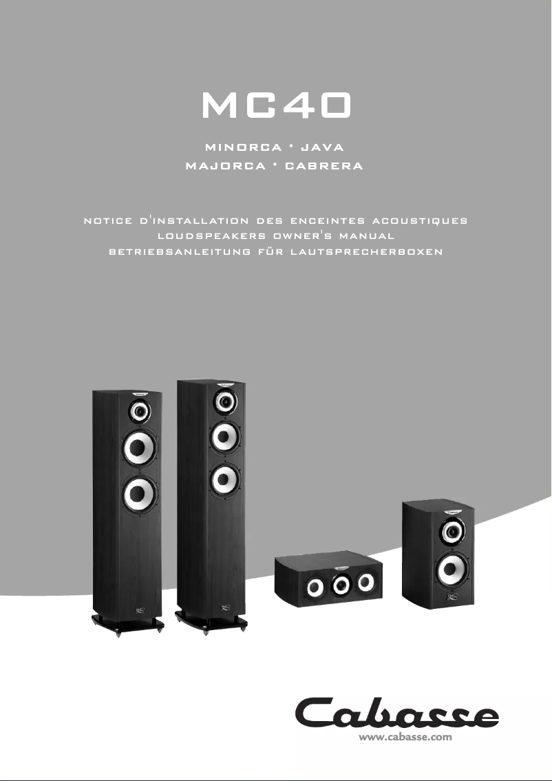Page 1 de la notice Manuel utilisateur Cabasse Minorca MC40