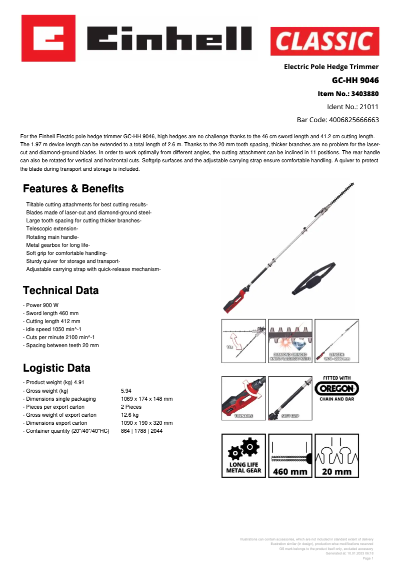 Image de la première page du manuel de l'appareil GC-HH 9046