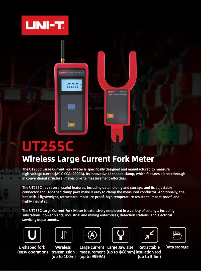 Page 1 de la notice Fiche technique Uni-T UT255C