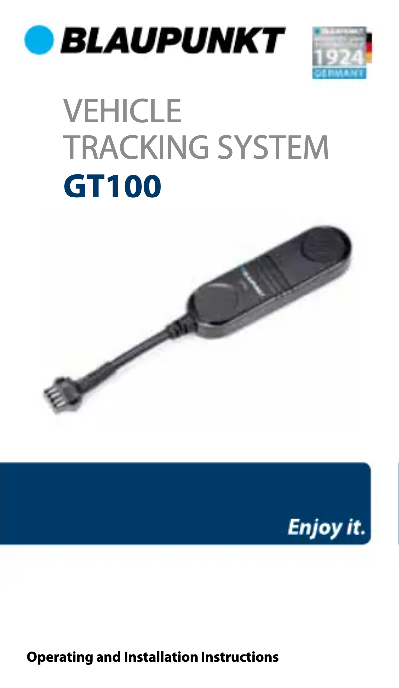 Page n°1 - Manuel utilisateur Blaupunkt GT100
