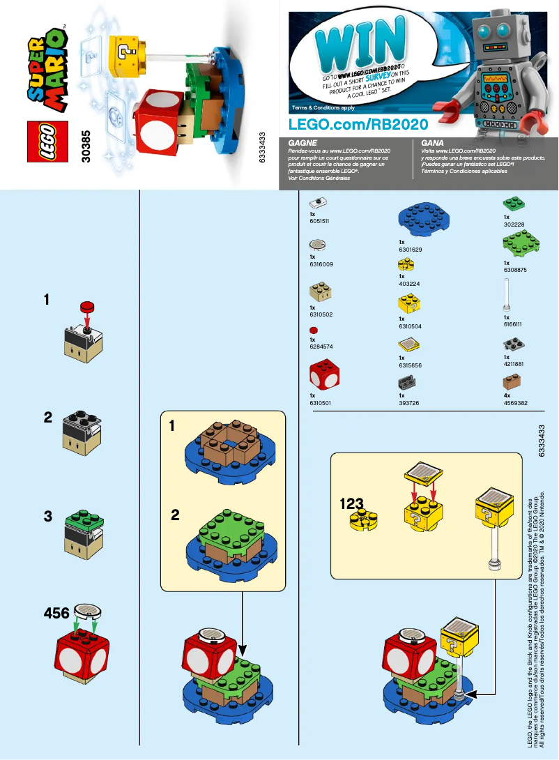 Page 1 de la notice Manuel utilisateur Lego Super Mario 30385